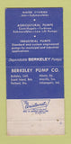Matchbook Cover - Berkeley Pumps Palmetto FL 30 Strike