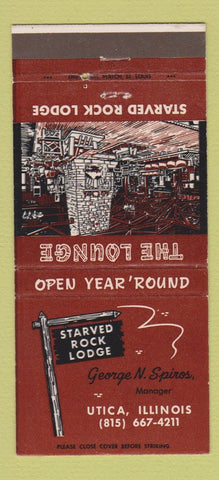 Matchbook Cover - Straved Rock Lodge Utica IL 30 Strike
