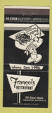 Matchbook Cover - Francois Restaurant Farmington NM 30 Stick