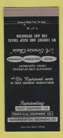 Matchbook Cover - Truck Equipment St Louis MO 30 Strike