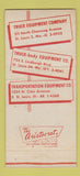 Matchbook Cover - Truck Equipment St Louis MO 30 Strike