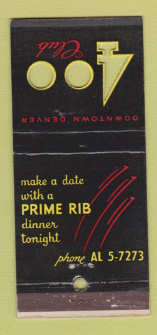 Matchbook Cover - 400 Club Restaurant Denver Colorado 30 Strike