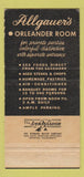 Matchbook Cover - Allgauer's Restaurant Chicago IL WEAR 30 Strike