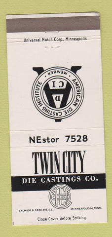 Matchbook Cover - Twin City Die Castings Minneapolis MN 30 Strike
