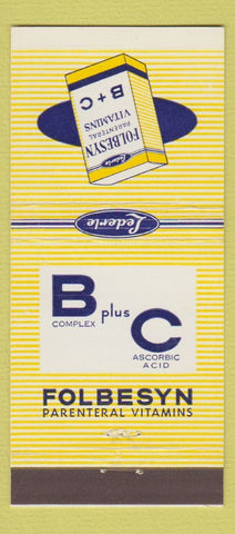 Matchbook Cover - Lederle Folbesyn Vitamins 21 Strike Feature