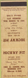Matchbook Cover - Hickory Pit Redwood City CA BBQ