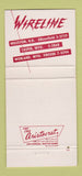 Matchbook Cover - Wireline Inc Logging Perforating Well Williston ND 30 Strike