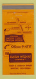 Matchbook Cover - Burton Welding Whittier CA 30 Strike