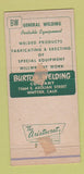 Matchbook Cover - Burton Welding Whittier CA 30 Strike