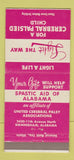 Matchbook Cover - United Cerebral Palsy Association Birmingham AL 30 Strike
