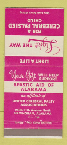 Matchbook Cover - United Cerebral Palsy Association Birmingham AL 30 Strike