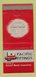 Matchbook Cover - Pacific Fittings Hollydale CA 30 Strike