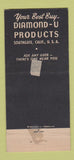 Matchbook Cover - Diamond U Products Southgate CA 30 Stick