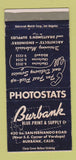 Matchbook Cover - Burbank Blue Print and Supply Burbank CA 30 Strike