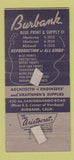 Matchbook Cover - Burbank Blue Print and Supply Burbank CA 30 Strike