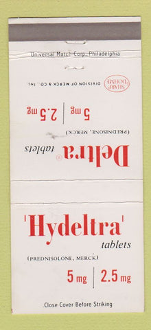 Matchbook Cover - Hydeltra Tablets Drugs Merck 30 Strike