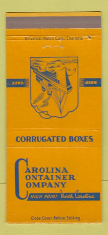 Matchbook Cover - Carolina Container Company High Point NC 30 Strike