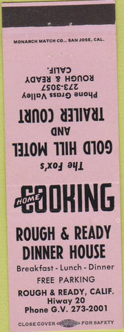 Matchbook Cover - Rough  and  Ready Dinner House CA