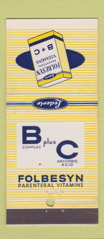 Matchbook Cover - Folbesyn Drug Vitamis Lederle 21 Strike Feature