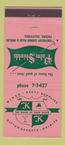 Matchbook Cover - Palm Shields Restaurant Fresno CA 21 Strike Feature