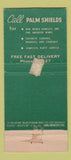 Matchbook Cover - Palm Shields Restaurant Fresno CA 21 Strike Feature