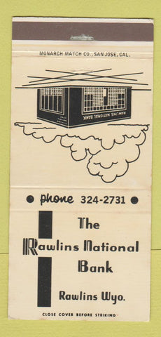 Matchbook Cover - Rawlins National Bank WY 30 Strike