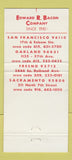 Matchbook Cover Bacon Equipment Sales Rentals Logging San Francisco CA 30 Strike