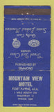 Matchbook Cover - Mountain View Motel Fort Payne AL WORN 30 Strike