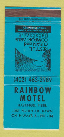 Matchbook Cover - Rainbow Motel Hastings NE 30 Strike