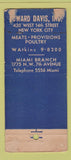 Matchbook Cover Howard Davis Grocery New York City Miami WORN 21 Strike Feature