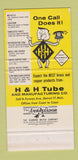 Matchbook Cover - H&H Tube Manufacturing Detroit MI WEAR 30 Strike