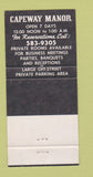 Matchbook Cover - Capeway Manor Brockton MA 30 Strike