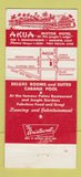 Matchbook Cover - Akua Master Hosts Motor Hotel Anaheim CA 30 Strike