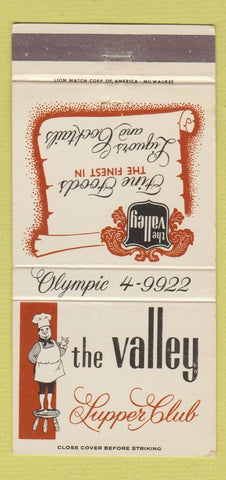 Matchbook Cover - The Valley Supper Club Milwaukee? 30 Strike