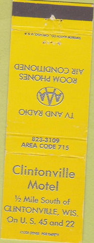 Matchbook Cover - Clintonville Motel WI