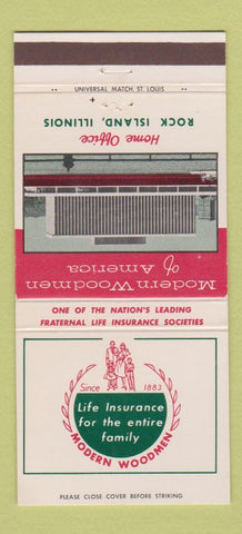 Matchbook Cover - Modern Woodman of America Insurance Rock Island IL 30 Strike