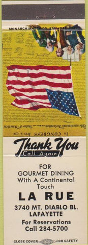 Matchbook Cover - La Rue Lafayette CA