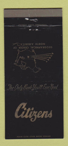 Matchbook Cover - Citizens Bank Rugby ND 30 Strike