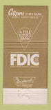 Matchbook Cover - Citizens Bank Rugby ND 30 Strike