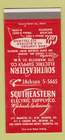 Matchbook Cover - Southeastern Electric Supply Atlanta GA SAMPLE 30 Strike