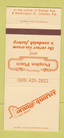 Matchbook Cover - Orange Quarter Peoples Place Orlando FL 30 Strike