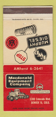 Matchbook Cover - Macdonald Equipment Denver Colorado 30 Strike