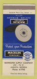 Matchbook Cover - Macklin Grinding Wheel Augusta GA 30 Strike