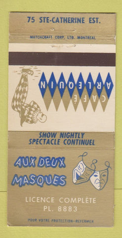 Matchbook Cover - Aux Deux Masques Montreal? QC 30 Strike