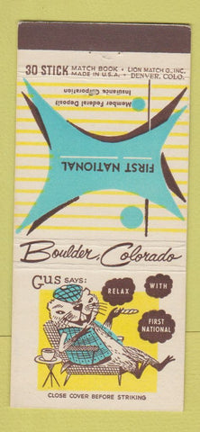 Matchbook Cover - First National Bank Boulder Colorado 30 Stick