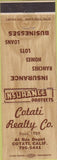 Matchbook Cover - Cotati Realty Co CA