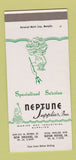 Matchbook Cover - Neptune Supplies Baton Rouge New Orleans LA SAMPLE 30 Strike