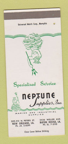Matchbook Cover - Neptune Supplies Baton Rouge New Orleans LA SAMPLE 30 Strike