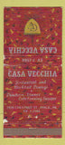 Matchbook Cover - Casa Vecchia Philadelphia PA 30 Strike