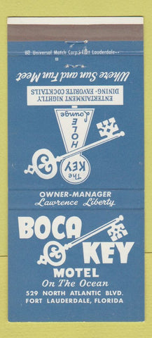 Matchbook Cover - Boca Key Motel Fort Lauderdale FL 30 Strike